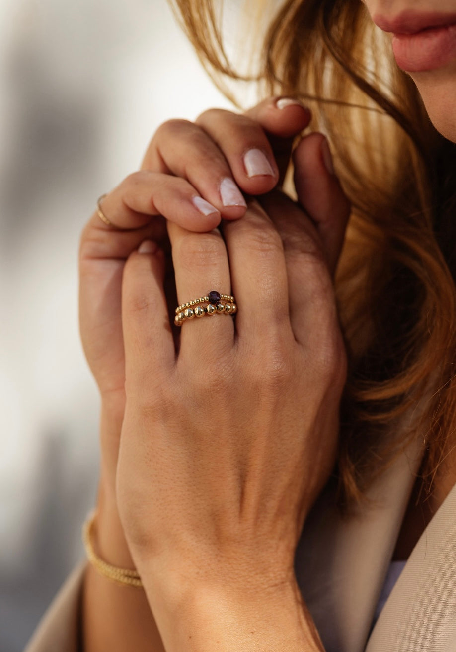 Prstýnek Garnet simple (gold filled/rose gold filled)