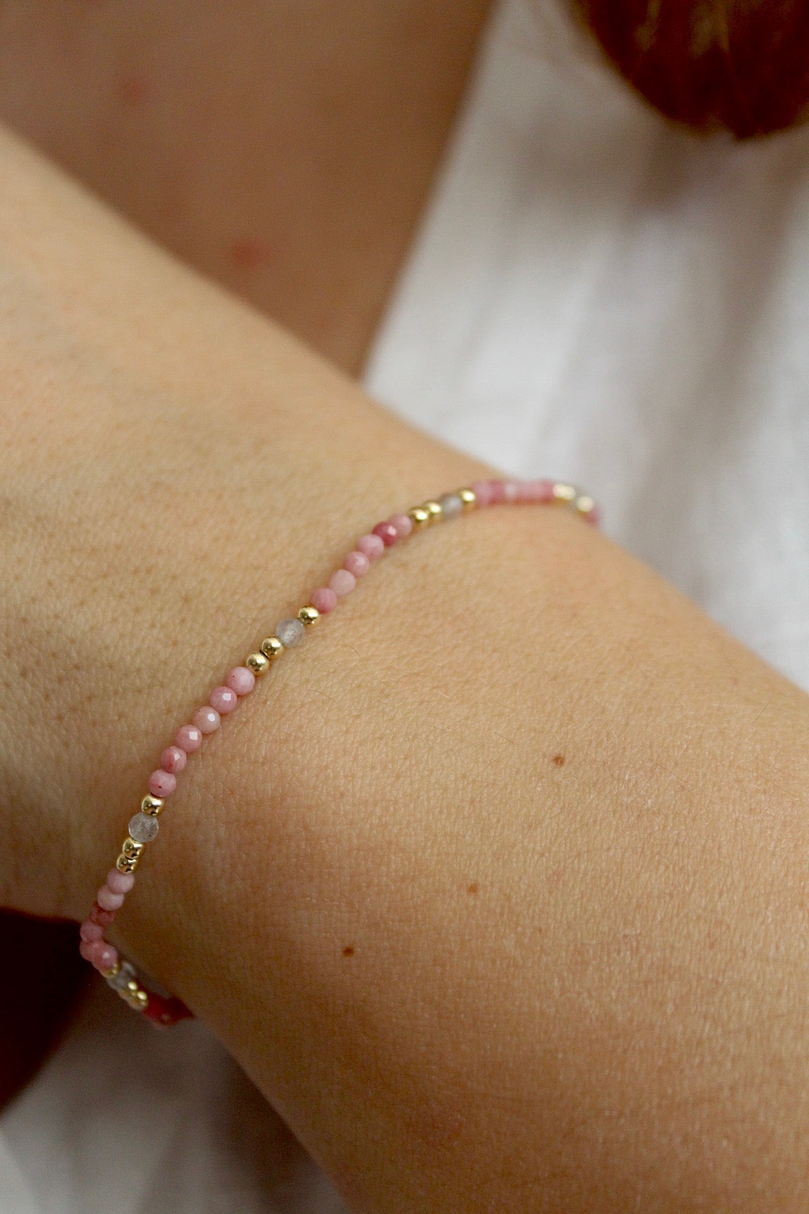 Náramek Perlový s achátem (gold filled)