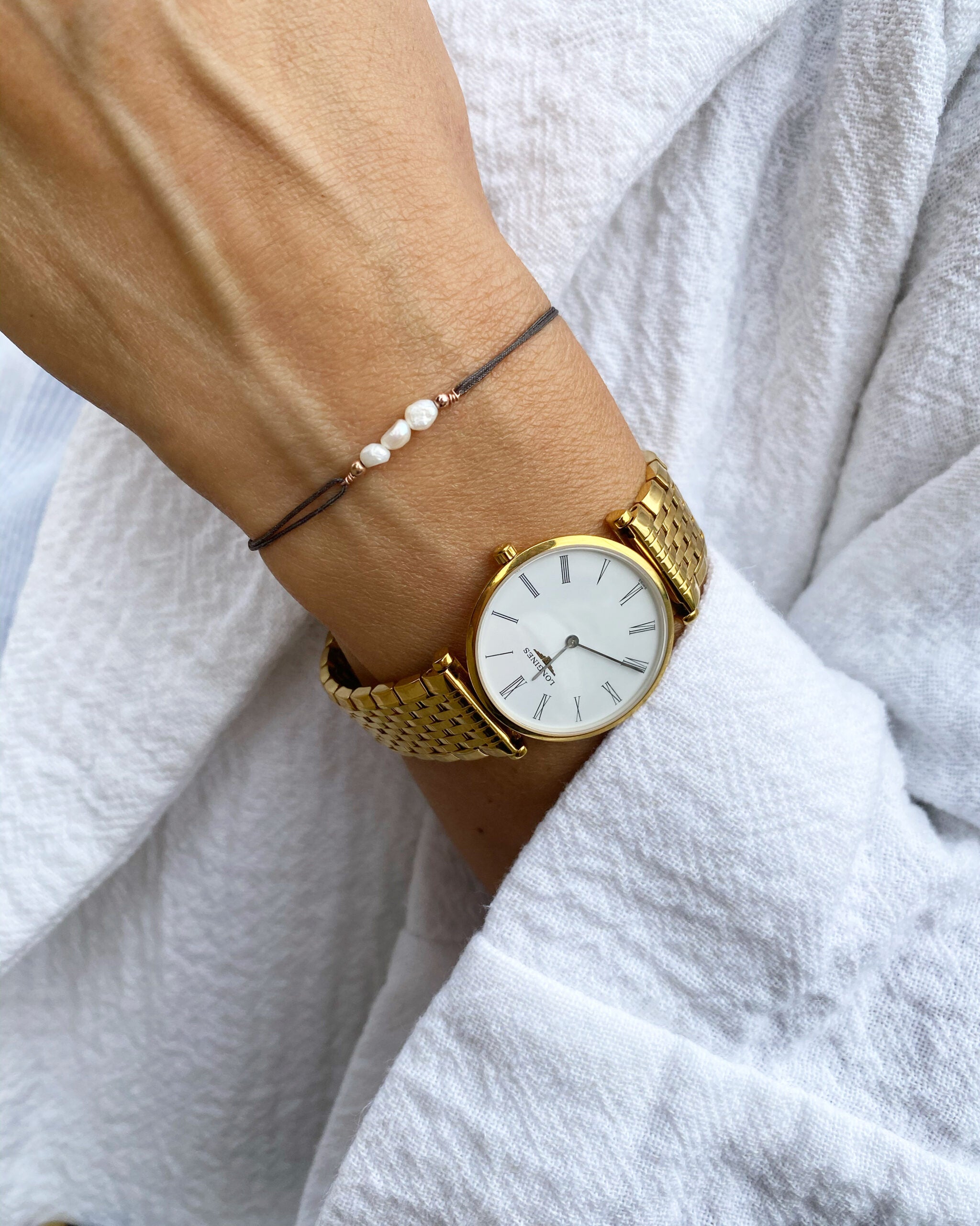 Šňůrkový náramek Trio (gold filled)